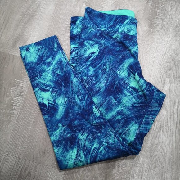 Spalding Speed-Dri Ladies Green & Blue Pattern Size Large Leggings - Picture 5 of 11